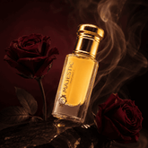 Majestic Perfumes India Smoke Rose 12ml perfume bottle with elegant packaging and floral design.