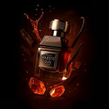 Majestic Oud Eau de Parfum 80ML bottle from Majestic Perfumes India with ornate design and golden accents.