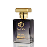 Heart Pleaser 50ML perfume by Majestic Perfumes India, featuring a sleek bottle with floral and fruity fragrance elements.