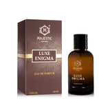 Majestic Perfumes India Luxe Enigma 100ML perfume bottle with elegant design and gold accents on a white background