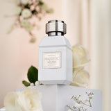 Majestic Musk perfume bottle from Majestic Perfumes India, 80ml with elegant design and clear label, placed on a neutral background.