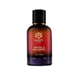 Angel's Bouquet 100ML perfume bottle by Majestic Perfumes India, featuring a clear glass bottle with a floral-themed cap.