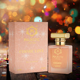 Majestic Perfumes India Cosmic Love 50ML perfume bottle with elegant design and golden accents on a white background.