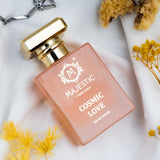 Majestic Perfumes India Cosmic Love 50ML perfume bottle with elegant packaging and floral design.