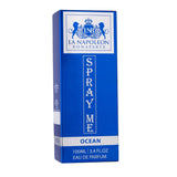 Majestic Perfumes India Spray Me Ocean 100ml bottle with ocean-themed design and clear spray nozzle.