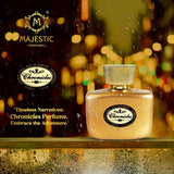 Majestic Perfumes India Chronicles 100ML perfume bottle with elegant design and clear labeling, displayed on a plain background.