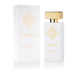 Majestic Perfumes India Diamond 100ML perfume bottle with clear glass and elegant silver cap on a white background.