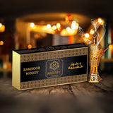 Majestic Perfumes India Bakhoor Woody scent in a decorative jar, showcasing rich wood aroma and elegant packaging.