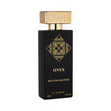 Onyx perfume by Majestic Perfumes India in a 100ml bottle, featuring a sleek black design with a stylish cap.
