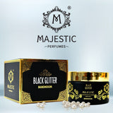 Black glitter product from Majestic Perfumes India featuring shimmering black glitter with a sparkling, eye-catching appearance.