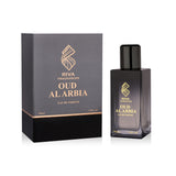 Majestic Perfumes India Oud Al Arbia 100ML perfume bottle with elegant design and golden accents.
