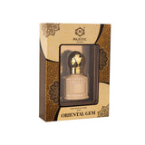 Elegant display of Majestic Perfumes India Oriental Gem 10ml perfume bottle with intricate design and clear labeling.