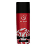 Close-up of a bottle of Last Memory perfume by Majestic Perfumes India with elegant packaging and a sleek design.