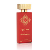 Elegant glass bottle of Majestic Perfumes India Quartz 100ML perfume with a sleek, modern design and transparent liquid inside.