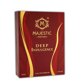 Deep Indulgence 50ML perfume by Majestic Perfumes India displayed in a sleek bottle with elegant packaging.