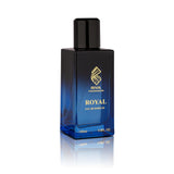 Majestic Perfumes India Royal 100ML perfume bottle with elegant design and gold accents on a white background.
