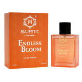 Majestic Perfumes India Endless Bloom 100ML perfume bottle with elegant design and floral accents.