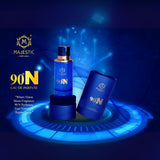 Majestic Perfumes India 90 N 100ML fragrance bottle with elegant design and clear label, showcasing the perfume's packaging.