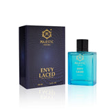 Majestic Perfumes India Envy Laced 100ML perfume bottle with elegant design and clear label on a white background.