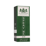 Majestic Perfumes India Spray Me Alive 100ml perfume bottle with a sleek design and clear label.
