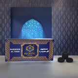 Majestic Perfumes India Bakhoor Al Teeb with aromatic incense sticks and fragrant packaging for traditional home scenting.