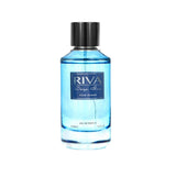 Majestic Perfumes India RIVA DEEP SEA 100ml perfume bottle with a sleek blue design and elegant cap.