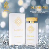 Majestic Perfumes India Diamond perfume bottle, 100ML, with elegant transparent glass and silver cap.