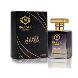 Heart Pleaser 50ML perfume bottle by Majestic Perfumes India, showcasing the elegant glass design and floral-inspired fragrance packaging.