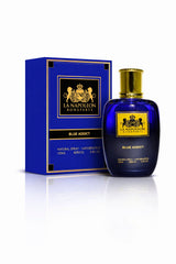 Blue Addict perfume bottle by Majestic Perfumes India, 100ml, with a sleek blue design and elegant packaging.