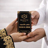 Majestic Perfumes India Dahab Al Aswad 20ml perfume bottle with elegant black and gold design on a white background