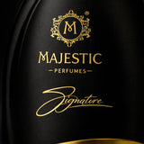 Majestic Signature parfum bottle from Majestic Perfumes India, elegant design with a sleek, sophisticated appearance.