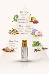 FRESH BLOOM 12ML perfume by Majestic Perfumes India, clear glass bottle with floral design and white cap.