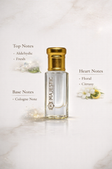 White Lacoste perfume bottle in a 12ml size, featuring a sleek white design and the Lacoste logo, by Majestic Perfumes India.