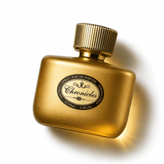 Majestic Perfumes India Chronicles 100ML perfume bottle with elegant design and clear labeling on a white background.