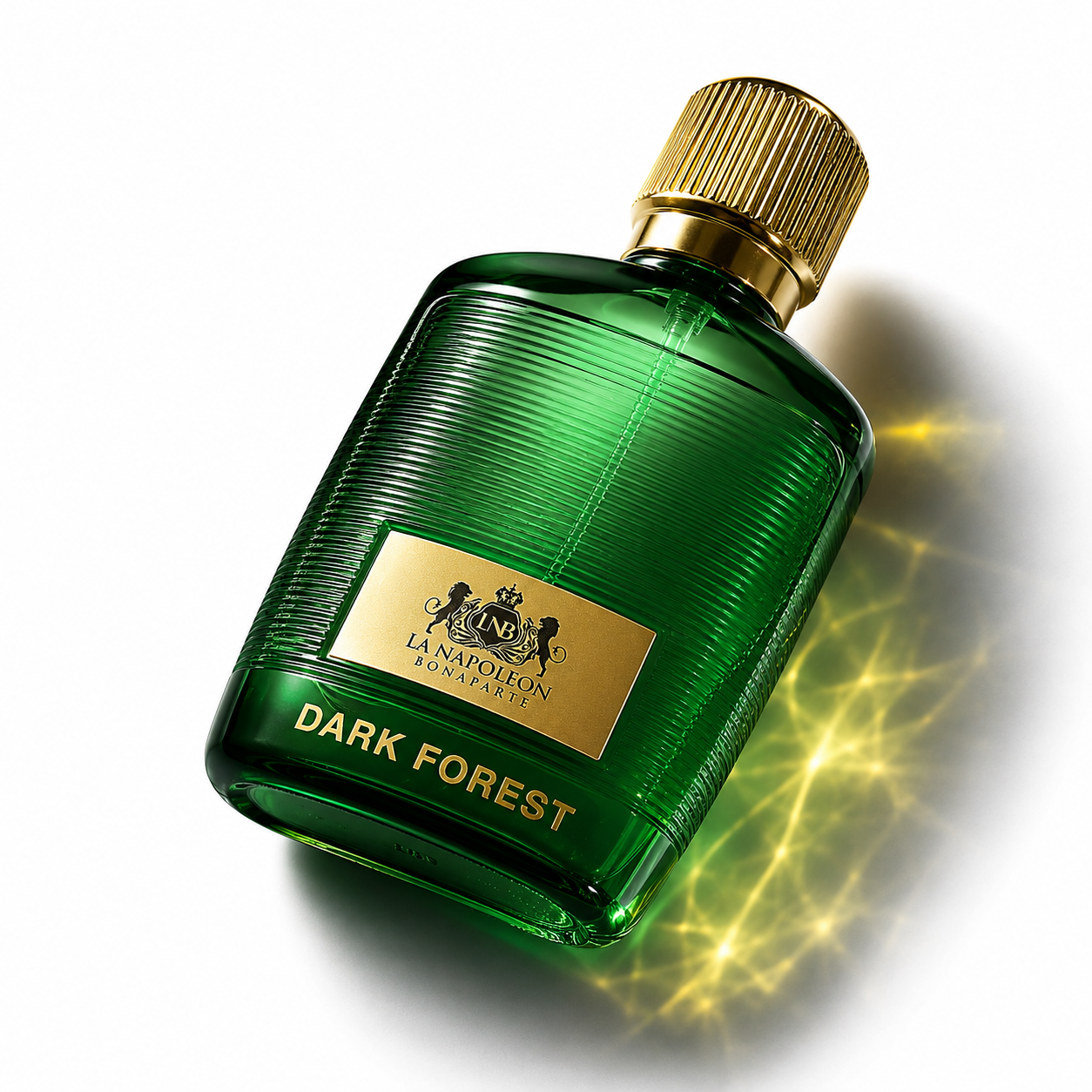 Dark Forest perfume by Majestic Perfumes India in a sleek bottle with a dark green and black design, elegant and sophisticated.