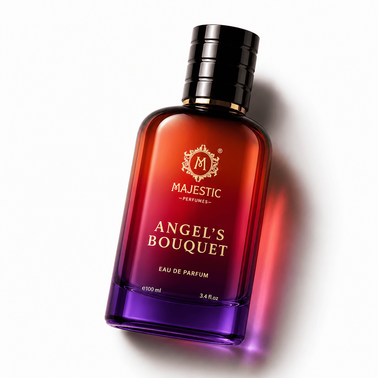 Angel's Bouquet 100ML perfume bottle by Majestic Perfumes India with elegant floral design and clear glass showcasing the fragrance.