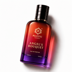 Angel's Bouquet 100ML perfume bottle by Majestic Perfumes India with elegant floral design and clear glass showcasing the fragrance.