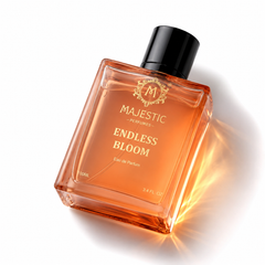 Majestic Perfumes India Endless Bloom 100ML perfume bottle with elegant floral design and clear glass display