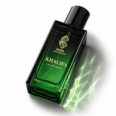 Majestic Perfumes India Khalifa 100ML perfume bottle with clear glass and elegant design, showcasing the fragrance's luxurious appeal.