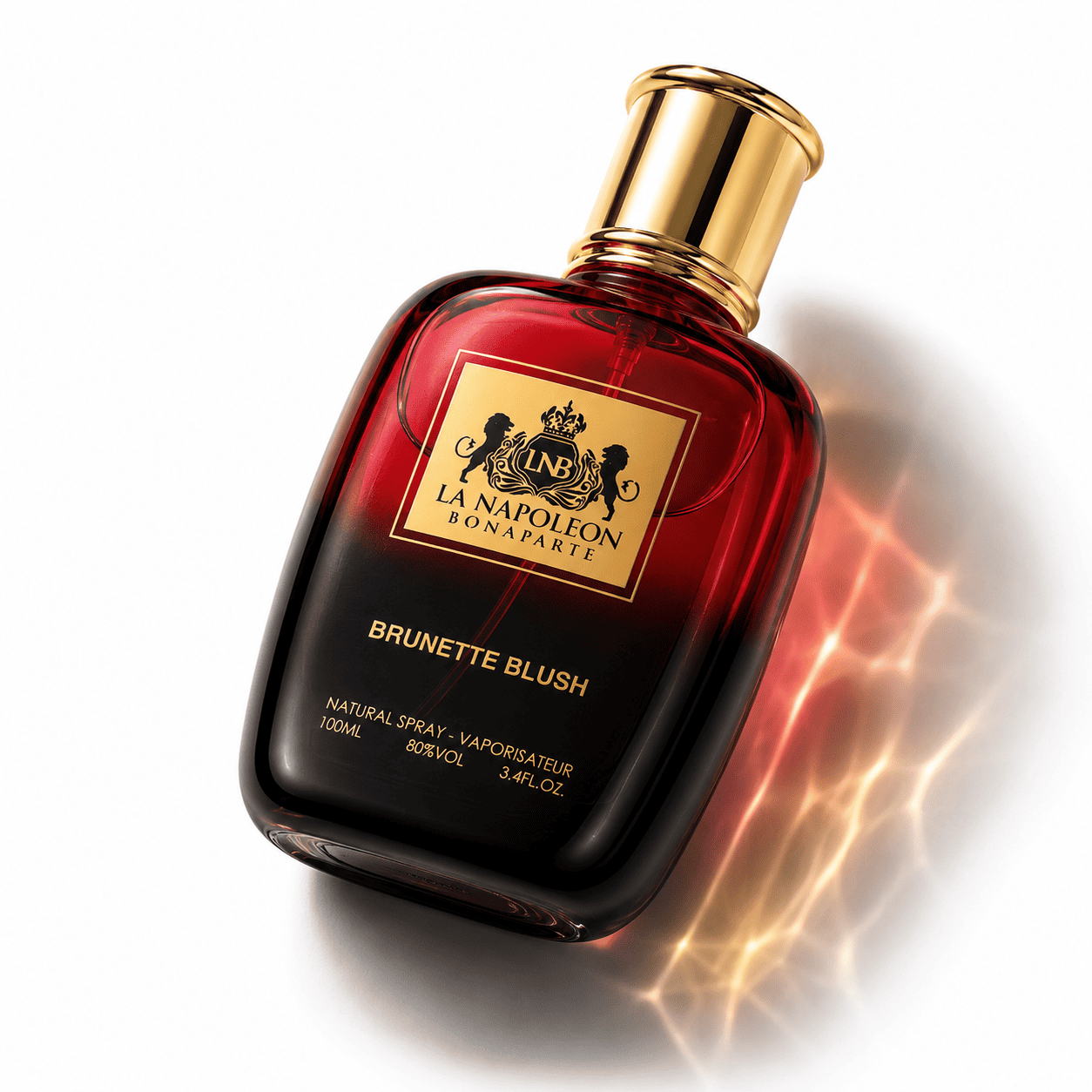 Majestic Perfumes India Brunette Blush 100ML perfume bottle with a stylish design and pink accents, displayed on a neutral background.