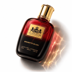 Majestic Perfumes India Brunette Blush 100ML perfume bottle with a stylish design and pink accents, displayed on a neutral background.