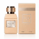 Majestic Silk Eau de Parfum by Majestic Perfumes India, 80ml bottle with elegant design and luxurious fragrance.