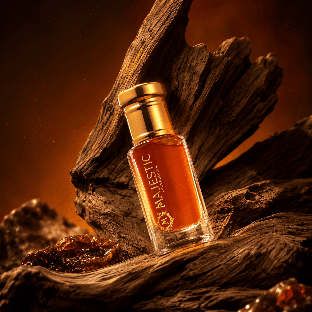 Black Oud 12ml perfume bottle by Majestic Perfumes India, featuring a sleek black design with elegant packaging.