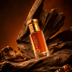 Black Oud 12ml perfume bottle by Majestic Perfumes India, featuring a sleek black design with elegant packaging.