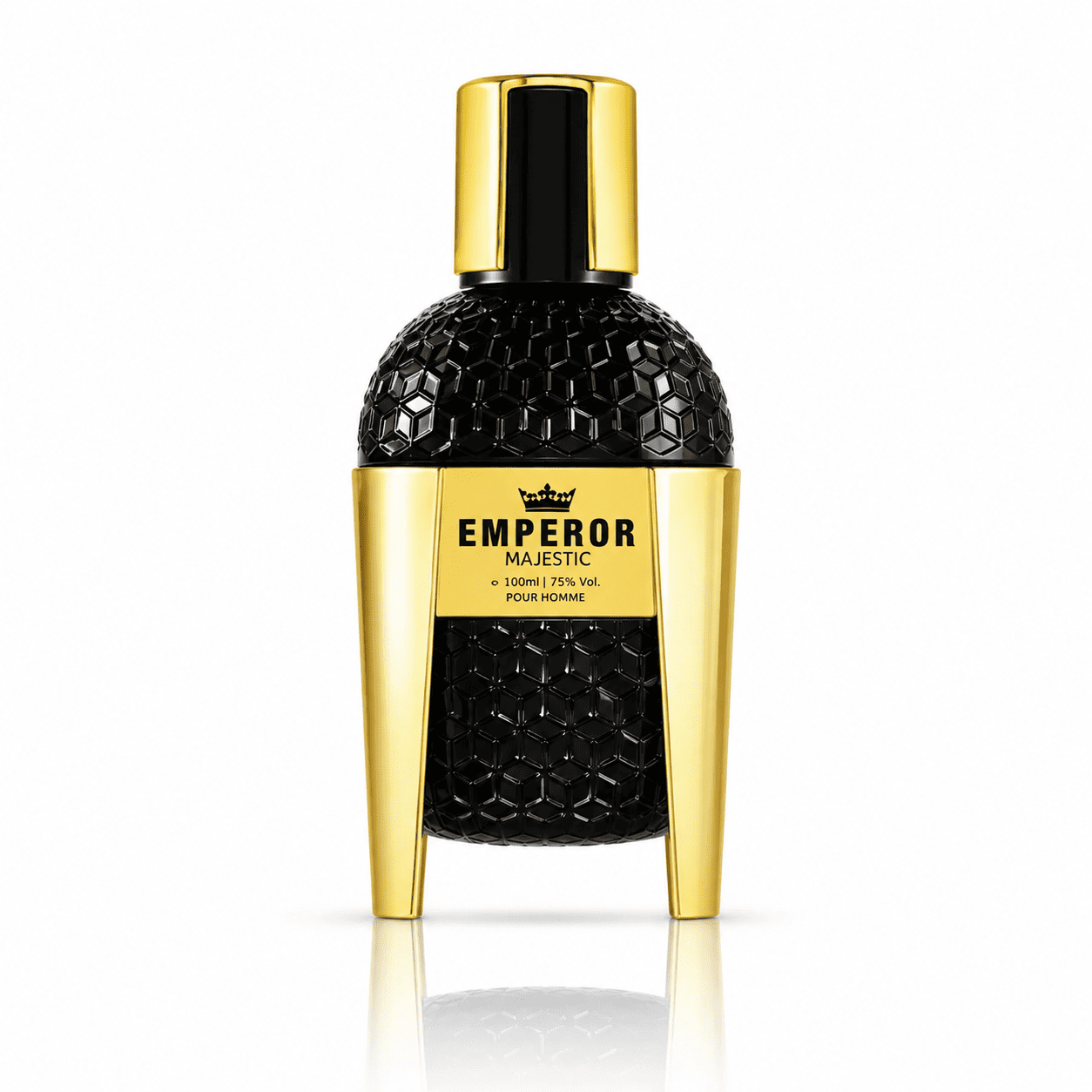 Elegant bottle of Emperor 100ML perfume by Majestic Perfumes India with a sleek design and luxurious packaging.