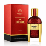 Majestic Perfumes India Empress 100ML perfume bottle with elegant design and clear label on a neutral background.