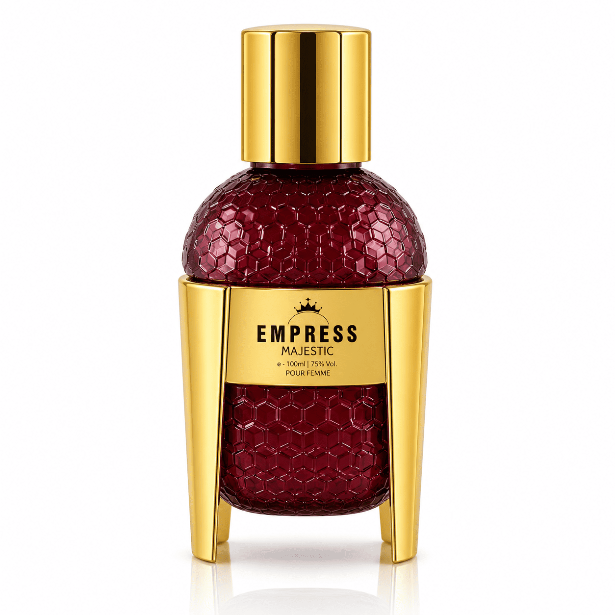 Majestic Perfumes India Empress 100ML perfume bottle with elegant design and clear label, showcasing luxury fragrance packaging.