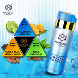 Dazzle 200ML perfume bottle by Majestic Perfumes India with elegant design and clear fragrance label.