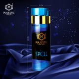 Majestic Perfumes India Spell 200ML perfume bottle with elegant design and clear branding, displayed on a neutral background.