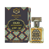 Majestic Perfumes India Oud Afgano 20ML perfume bottle with a sleek design and black cap, displayed against a plain background.